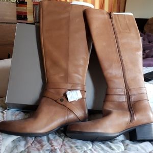 Knee high leather riding boots